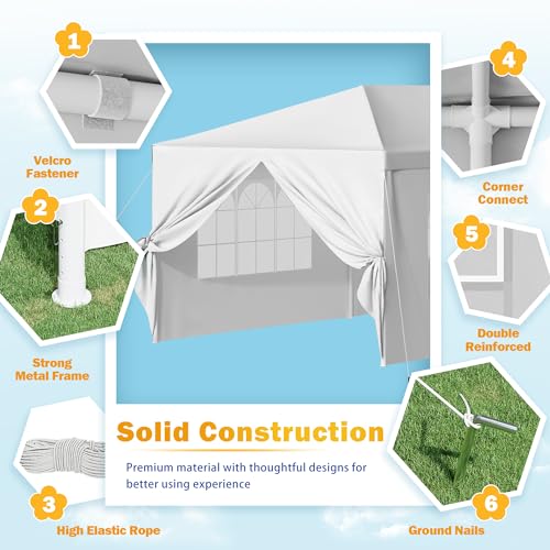 Flamaker Party Tent 10'x30' Outdoor Wedding Canopy Tents for Parties with Removable Sidewalls Heavy Duty Event Booths Waterproof Gazebo Shelter Flamaker