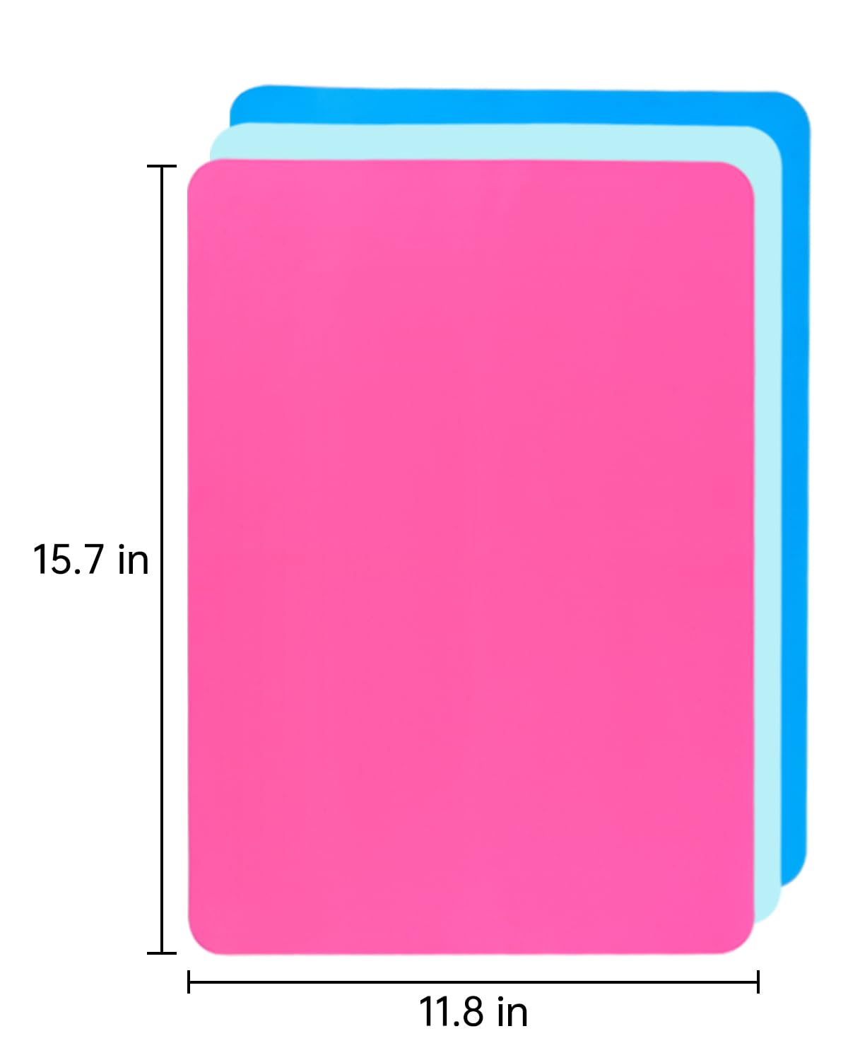 3 Pack Silicone Craft Mat, IKOCO 15.7"x 11.8" Silicone Mat Bulk Playdough Mat Nonslip and Nonstick Silicone Sheets for Crafts, Paint, Resin Casting IKOCO