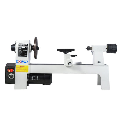 CXRCY 8" x 12" Wood Lathe, Mini Benchtop Wood Lathe Machine1/3 HP Infinitely Variable Speed 750-3200 RPM with 3 Chisels for Woodworking, Woodturning - WoodArtSupply