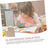 VOSAREA Kids Jewelry Organizer 3pcs Box wooden DIY wedding ring holder wooden unfinished earrings kids jewelry organizer wood ring holder travel for VOSAREA
