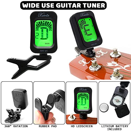 Anvin Acoustic Guitar Accessories Kit Including acoustic Guitar Strings, tuner, guitar capo, 3-in-1 restring tool, guitar picks, pick holder, bridge Anvin