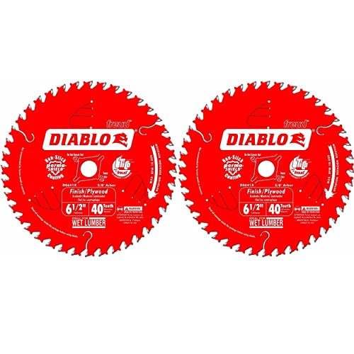 Diablo 6-1/2-Inch x 40-Tooth ATB Precision Finishing Saw Blade Bundle (2-Pack) - WoodArtSupply