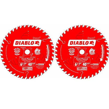 Diablo 6-1/2-Inch x 40-Tooth ATB Precision Finishing Saw Blade Bundle (2-Pack) - WoodArtSupply