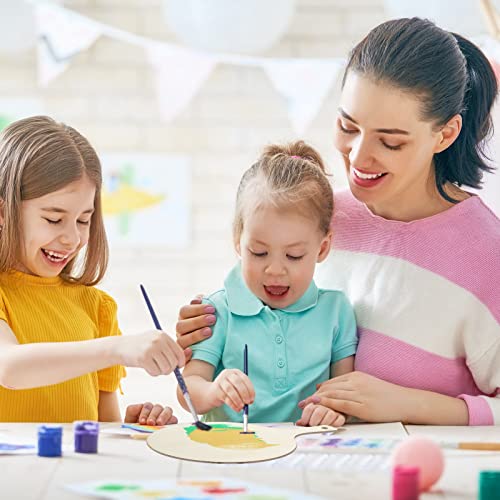 6 Pieces Mini Wooden Cutting Board Craft with Handle Wooden Chopping Board Unfinished Round Charcuterie Boards Mini Cheese Board Rustic Paddle for Yulejo