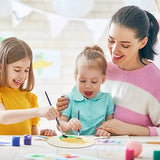 6 Pieces Mini Wooden Cutting Board Craft with Handle Wooden Chopping Board Unfinished Round Charcuterie Boards Mini Cheese Board Rustic Paddle for Yulejo