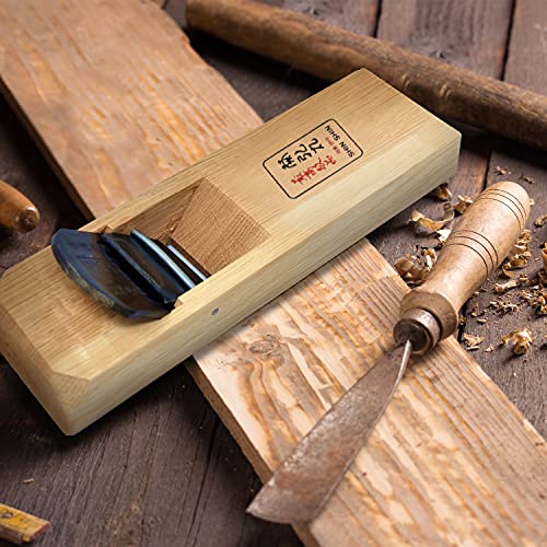 Eutuxia Woodworking Japanese Curved Block Handle Plane 7.25” Manual Planer, Traditional Hand Planer, Specialty Woodwork Handheld Planer Carpenting Eutuxia