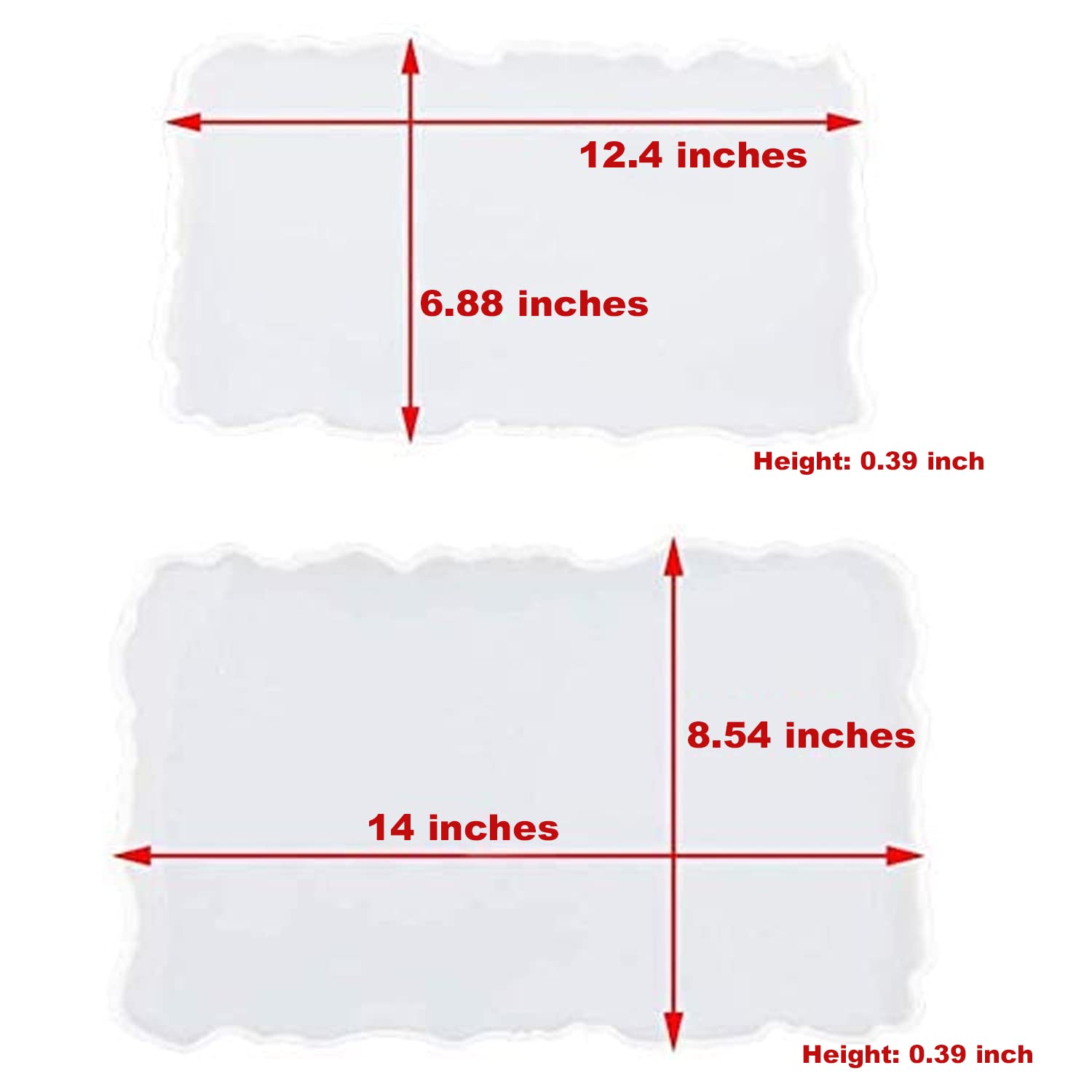 ResinWorld 2 Pack Large Silicone Molds Epoxy Resin Geode Tray Mold DIY for Making Resin Tray ResinWorld