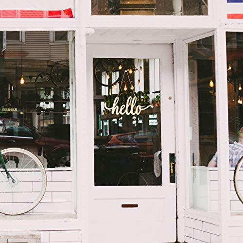 Vosarea Hello Wood Sign Cutout Hello Wooden Letter Sign DIY Block Words Sign for Wreath Home Door Wall Decor Art Decoration (35x14x0.5cm) VOSAREA