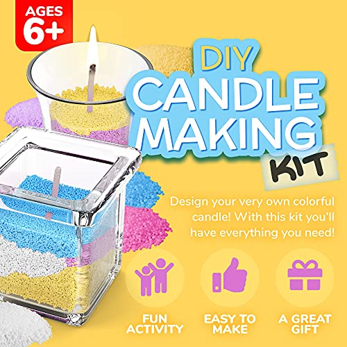 Rachel's Art - Candle Making Kit for Kids - DIY Kids Candle Making Kit - Design and Make Your Own Candles - Craft Supplies & Materials - 3 Glass Rachel's Art