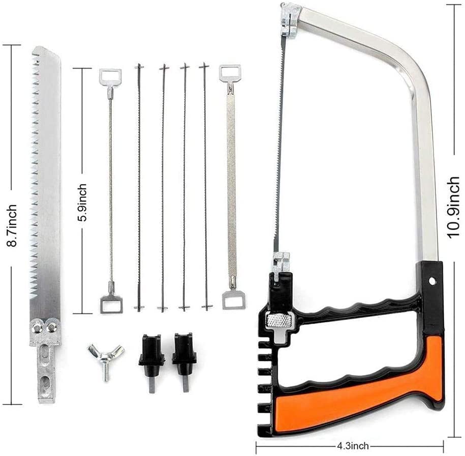 14 In 1 Multi Purpose Diy Bow Saw, Universal Hand Saw Kit Toolbox Of Multi Blades Set Work As Hack Saw, Coping Saw, Bow Saw, Wood Saw, Steel Saw Autimatic