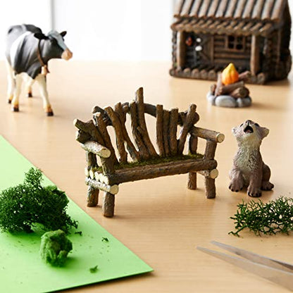 ArtMinds Mini Wooden Bench with Moss