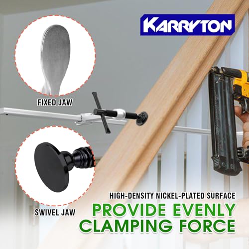 KARRYTON 4-Pack Heavy Duty 12"(300x120mm) F-Clamp w/ 4-3/4" Throat Depth, Bar Size 1"x15/32", 1400LB Clamping Force, Drop Forged Steel Bar Clamps for - WoodArtSupply