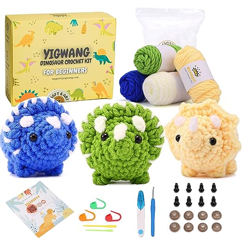 YIGWANG Crochet Kit for Beginners, Learn to Crochet Animal Kit for Kids Adults,Complete Crochet Stater Kits with Step-by-Step Video Tutorials and YIGWANG