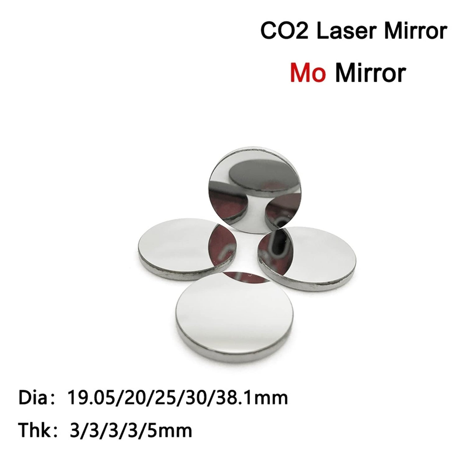 CO2 Laser Cutter Focus Focal Lens CO2 Laser Reflector Mirror Dia20mm*THK2/3mm Laser Molybdenum Reflective Mirror for CO2 Laser Engraving Machine Generic