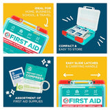 Be Smart Get Prepared 85 Piece First Aid Kit: Clean, Treat, Protect Minor Cuts, Scrapes. Home, Office, Car, School, Business, Travel, Emergency, Be Smart Get Prepared