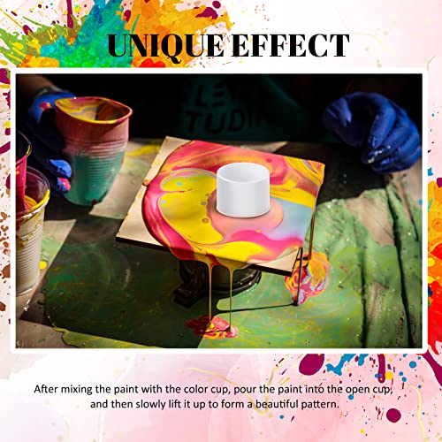 4 Pcs Open Cup Bundle for Acrylic Paint Pour Silicone Leaky Floating Open Cups Acrylic Paint Pouring Open Cups for DIY Resin Acrylic Paint, white Gerrii