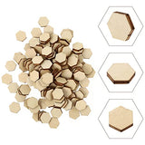 SUPVOX 200Pcs 10MM Beech Wooden Hexagonal Pieces Ornaments, Wood Hexagon Cutouts Embellishment for DIY Wedding Christmas SUPVOX