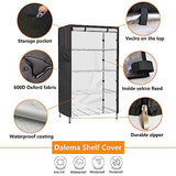 Dalema Wire Rack Cover,Heavy Duty 600D Dustproof Waterproof Shelf Cover,Storage Shelving Covers for Wire Shelves 5-Tier,Cover for 36" W x 18" D x 72" Dalema