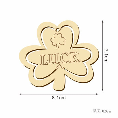 HIPIHOM St. Patrick's Day Shamrock Wooden Ornaments Unfinished Wood Clover Cutouts with Ropes for St. Patrick's Party Tree Table Decorations (30 - WoodArtSupply