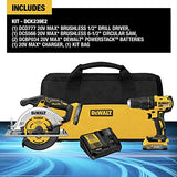 DEWALT 20V MAX* Brushless Cordless Circular Saw and Drill Combo Kit with DEWALT POWERSTACK™ Compact Batteries (DCK239E2) DEWALT