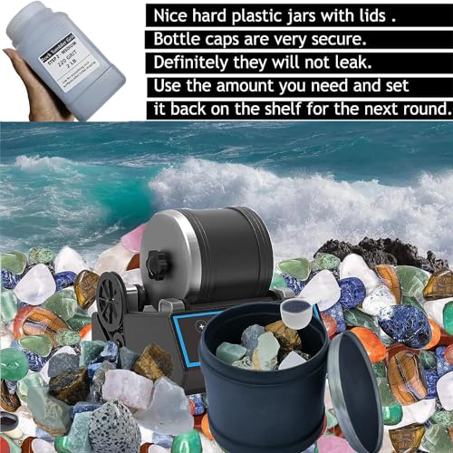8 LBS Large Weight Rock Tumbler Grit Kit and Ceramic Tumbling Filler Media -Coarse/Medium Grit/Pre-Polished/Final Polish, Works with Any Rock SACKORANGE
