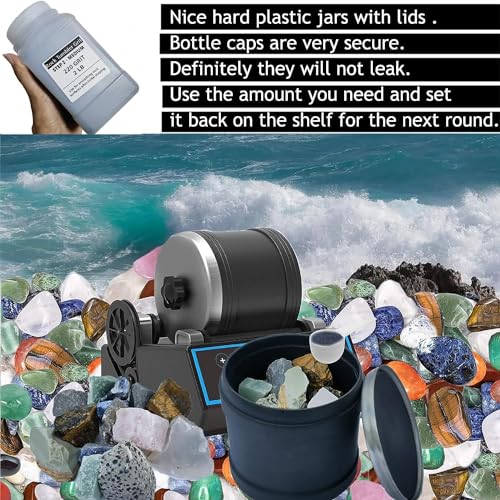 8 LBS Large Weight Rock Tumbler Grit Kit and Ceramic Tumbling Filler Media -Coarse/Medium Grit/Pre-Polished/Final Polish, Works with Any Rock - WoodArtSupply