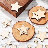 Artibetter Unfinished Wooden Stars 500pcs Wooden Star Cutouts Different Sizes Blank Star Wood Pieces for Christmas Holiday DIY Crafts ARTIBETTER