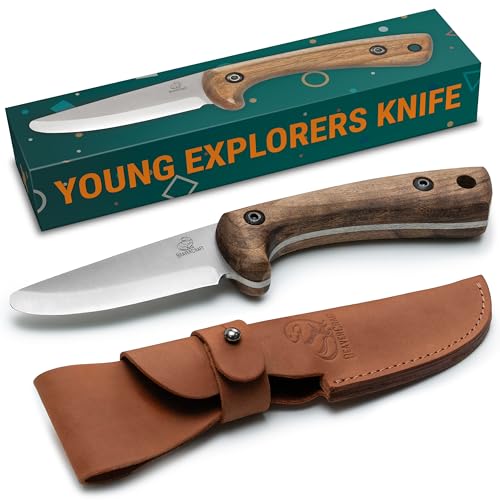 BeaverCraft Kids Knife Boy Scout Knife - Whittling Knife for Kids Safe Kid Knife Children's Bushcraft Knife with Sheath Knives for Boys 8-12 First - WoodArtSupply