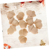 SEWACC 60 Pcs DIY Wood Christmas Tree Christmas Art for Kids Wedding Peg Doll Wood peg Doll Unfinished Christmas Snowman Peg Doll Wood Acorn Cutouts SEWACC