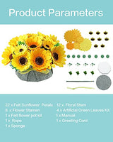 BAZIMA DIY Felt Flower Art Craft Kit, DIY Felt Sunflower Pot Bonsai Kit, Floral Gifts,Beginner Craft Kit,Arrange Pre-Cut Felt Flowers and Foliage BAZIMA ALICE