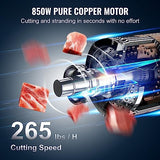 VEVOR Commercial Electric Meat Bandsaw, 850W Vertical Bone Sawing Machine, Stainless Steel 23.6" x 18.3" Workbench, Frozen Meat Cutter with 2 Blades, VEVOR