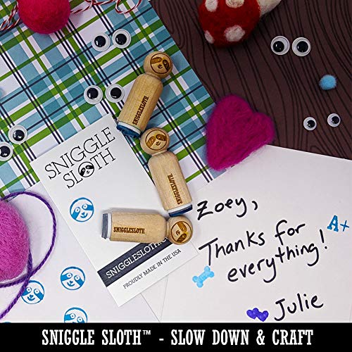 Star Shape Excellent Outline Rubber Stamp for Stamping Crafting Planners - 1-1/4 Inch Large Sniggle Sloth