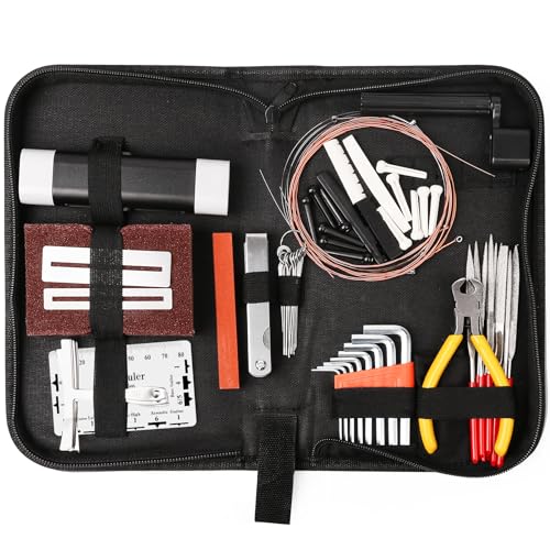 72PCS Guitar Tool Kit Repair Maintenance Accessories Guitar Parts Set with Carry Bag Guitar Care For Electric Acoustic Guitar Ukulele Bass Banjo Anwenk