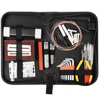 72PCS Guitar Tool Kit Repair Maintenance Accessories Guitar Parts Set with Carry Bag Guitar Care For Electric Acoustic Guitar Ukulele Bass Banjo - WoodArtSupply