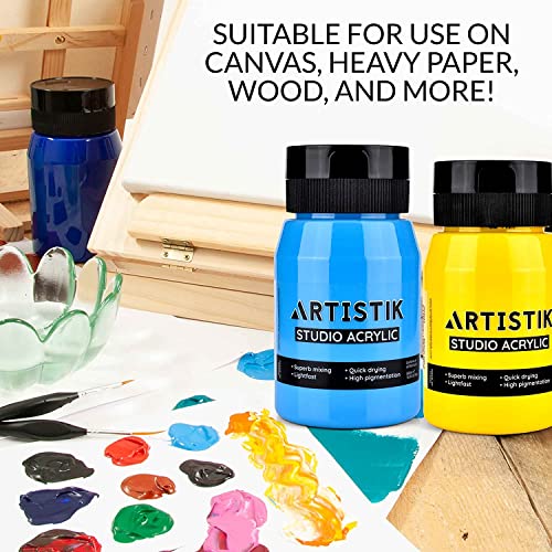 Acrylic Paint 500 ml Tub - Acrylic Paints with High Pigment and Long-Lasting Brilliant and Vibrant Colors Professional & Amateur Painting Jar Art ARTISTIK