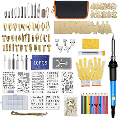 Pyrography Wood Burning Kit,153PCS Wood Burning Tool Wood Burner with Adjustable Temperature Soldering Iron, Woodburning Tool Set for Adults Crafts - WoodArtSupply