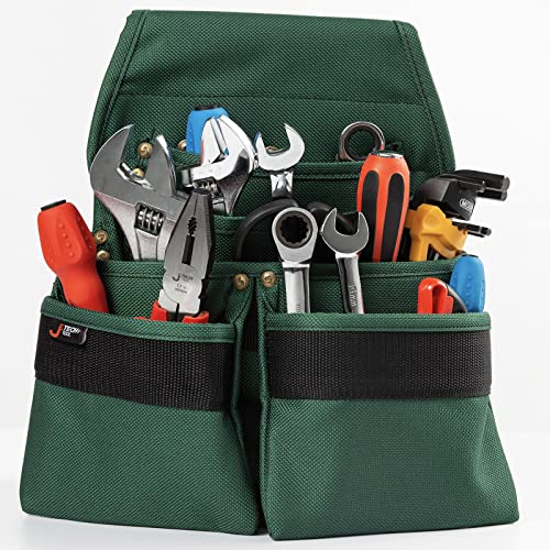 Jetech Tool Belt Pouches Bag with 4 Pocket - Heavy Duty Tool Utility Pouch with Adjustable Belt for Electrician,Carpenters,Craftsman,Gardening Jetech