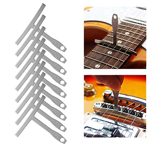 TIMESETL 17 Pcs Guitar Luthier Tools Including 4 Guitar Notched Radius Gauges, 9 Understring Radius Gauge Luthier Tools, 32 Blades Feeler Gauge, - WoodArtSupply