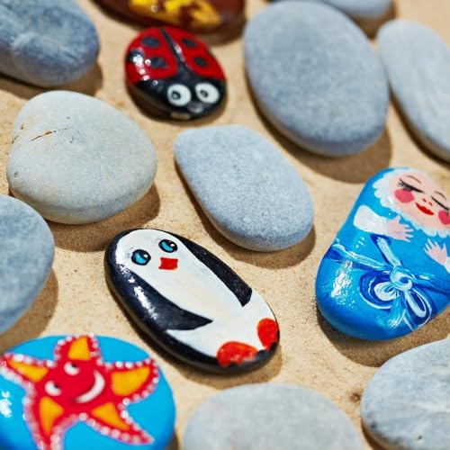 PGN 40 River Rocks for Painting - Stimulate Your Children’s Creativity with Our Painting Rocks for Kids - Flat and Smooth- Fun & Engaging Rock - WoodArtSupply