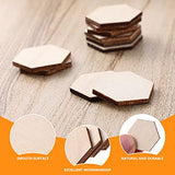 Healifty 100pcs Hexagon DIY Wood Ornaments Small Wood Hexagon Blank Slices Hexagon Wood Shapes 2 inch Unfinished Wood hex Honeycomb Wood Chips DIY Healifty