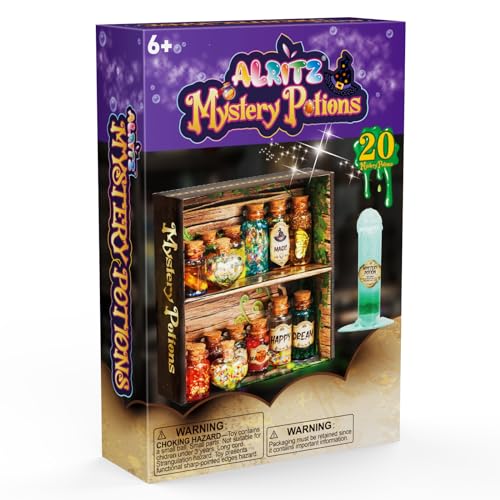 Alritz Mystery Potions Kit for Kids, 20 Magic Mix Witch Potion Bottles, Happy Christmas Decorations Pumpkin Table Craft Toys for Boys & Girls Age 6 7 Alritz