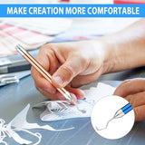 2pcs Weeding Pen for Vinyl, Craft Weeding Tool with Led Light 2 Styles Pin and Hooks Vinyl Tool Kit for DIY Paper Iron on Projects Silhouettes PEUTIER