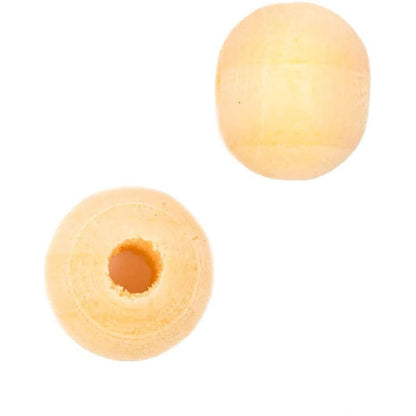 Juvale Birch Wood Beads for Jewelry Making (0.39 in, Natural Color, Pack of 300)