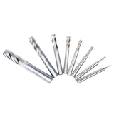 AUTOTOOLHOME 1/8" 3/16" 1/4" 5/16" 3/8" 1/2" high Speed Steel HSS 4 Flute Straight End Mill Cutter 5/32" 1/16" Set of 8 AUTOTOOLHOME