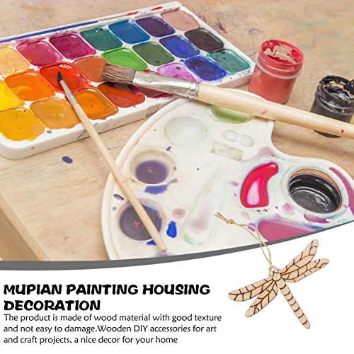 FOMIYES Crafts Wood Slice Craft 50 Sets of Wooden Dragonfly Cutouts Unfinished Dragonfly Shape Slice Blank Wood Ornaments Embellishments with Ropes FOMIYES