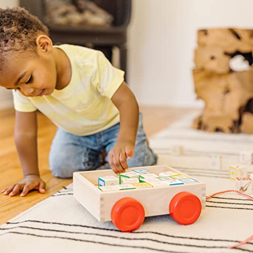 Melissa & Doug Classic ABC Wooden Block Cart Educational Toy With 30 1-Inch Solid ABC Wood Blocks For Toddlers Ages 2+ - WoodArtSupply