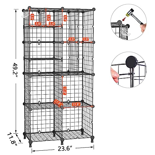 AWTATOS Closet Organizer, Wire 8 Cube Storage Organizer, DIY Portable Closet Clothes Organizers Storage Shelves with Partition, Cubby Shelving for - WoodArtSupply