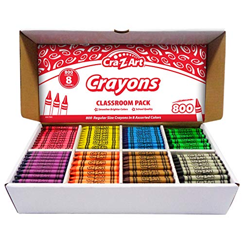 Cra-Z-Art Crayon Bulk Class Pack 800ct 8 Assorted Colors Cra-Z-Art