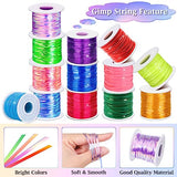 cridoz Lanyard String Kit, Boondoggle String with 25 Rolls Plastic Lacing Cord and 50Pcs Keychain Lanyard Accessories, Gimp String Lanyard Weaving cridoz