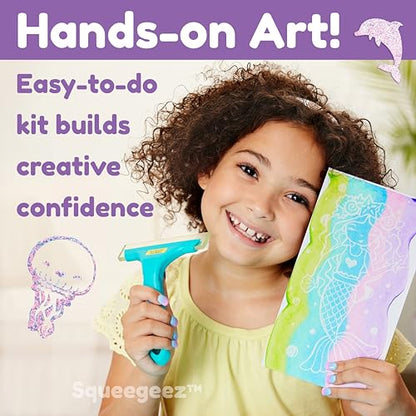 Creativity for Kids Squeegeez Magic Reveal Craft Kit: Mermaid - Dot Painting Art Kits for Kids, Cool Mermaid Gifts for Girls and Boys Ages 7-12+